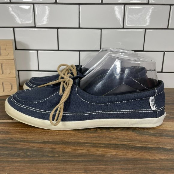 Vans Shoes | Vans Surf Siders Women's Size 9 Boat Shoes Blue Canvas 2 Eye Comfort Flats | Color: Blue | Size: 9 | Eld_Enterprises's Closet